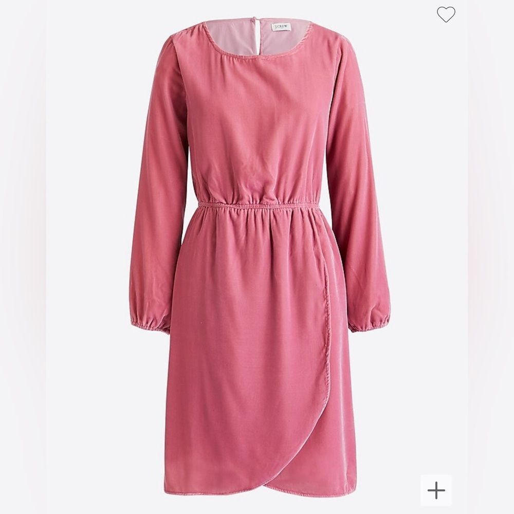 J. Crew Velvet tulip-hem dress with slip • size 8 • K3470 • NWT
